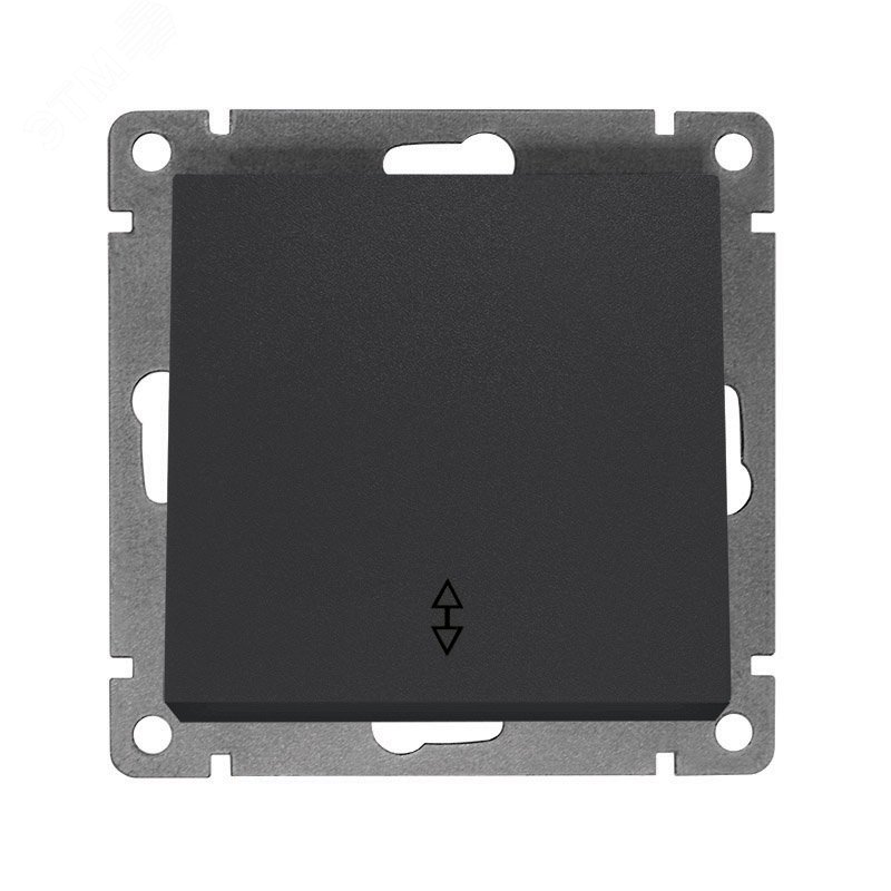 Изображение товара Выключатель одноклавишный проходной UNIVersal серия Афина 220В графит IP20