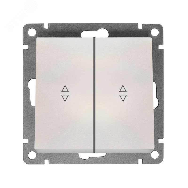 Изображение товара Выключатель проходной двухклавишный серий Афина 10А 220В перламутровый