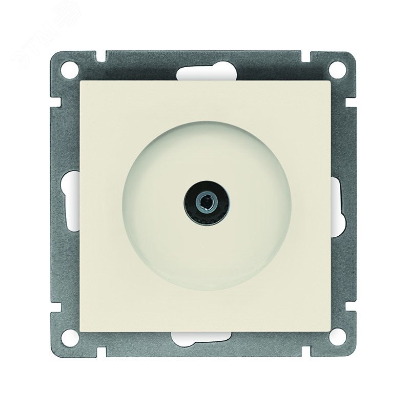 Изображение товара Розетка телевизионная одноместная Афина, с/у, 75 Ом, сафоновая кость, 1 пост, IP20