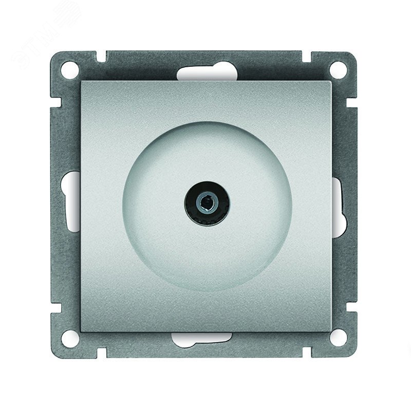 Изображение товара Розетка телевизионная одноместная Афина, с/у, тупиковая, 75Ом, ч/д 4-2400Мгц, серебро (еврослот) (шт)