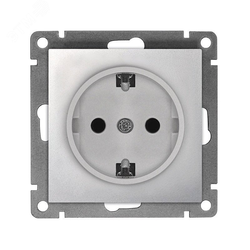 Изображение товара Розетка одноместная серия Афина UNIVersal, 220В, серебро, IP20