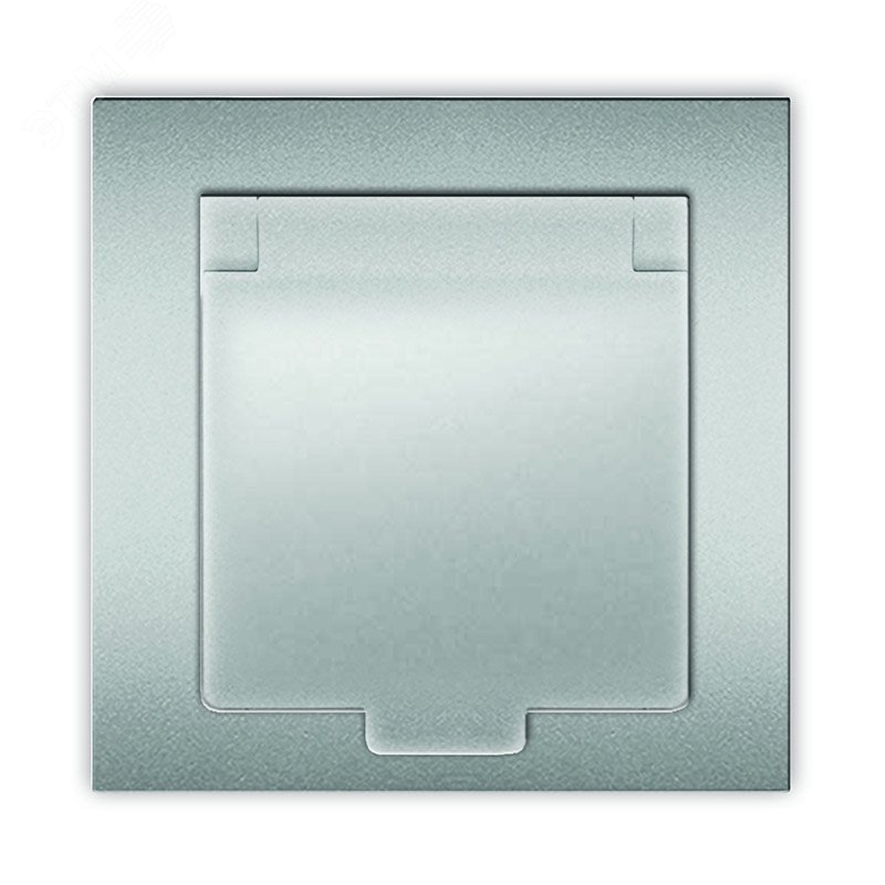 Изображение товара Розетка одноместная с крышкой UNIVersal серия Афина 16А 220В серебро