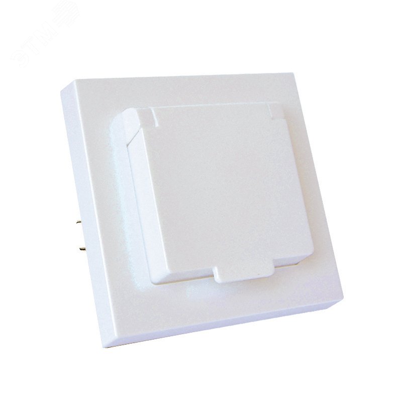 Изображение товара Розетка одноместная с крышкой UNIVersal Афинас, 16А, 220В, жемчуг