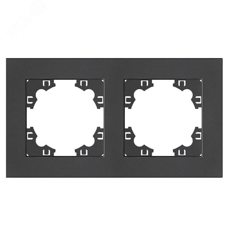 Рамка двухместная горизонтальная серия Афина графит (еврослот) A0044-Gr UNIVersal