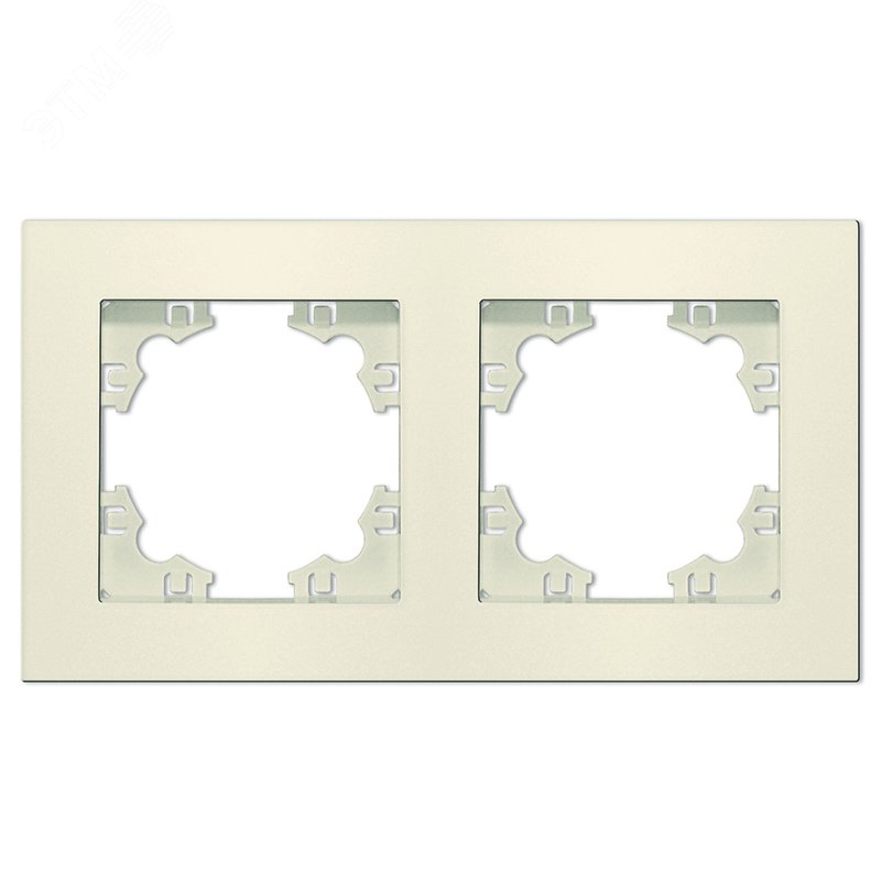 Изображение товара Рамка двухместная Афина слоновая кость горизонтальная
