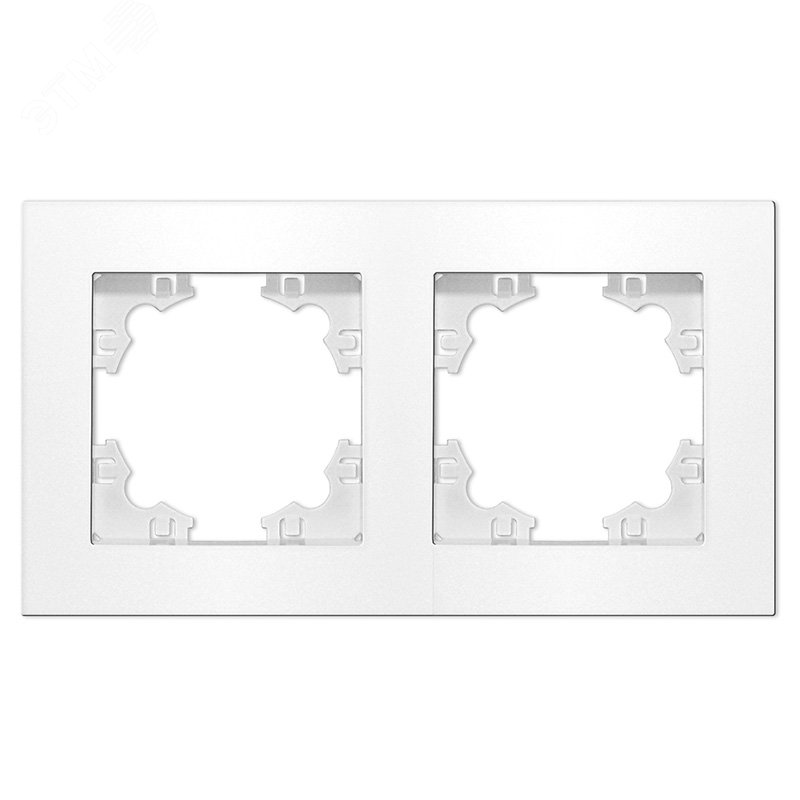 Рамка двухместная горизонтальная серия Афина белая (еврослот) A0044 UNIVersal