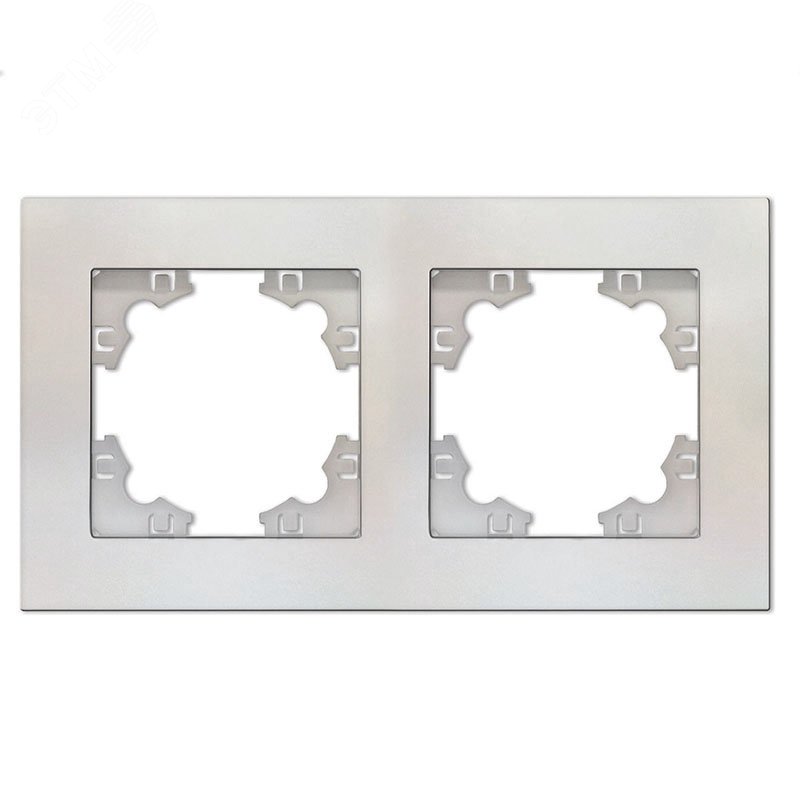 Изображение товара Рамка двухместная горизонтальная Афина жемчуг