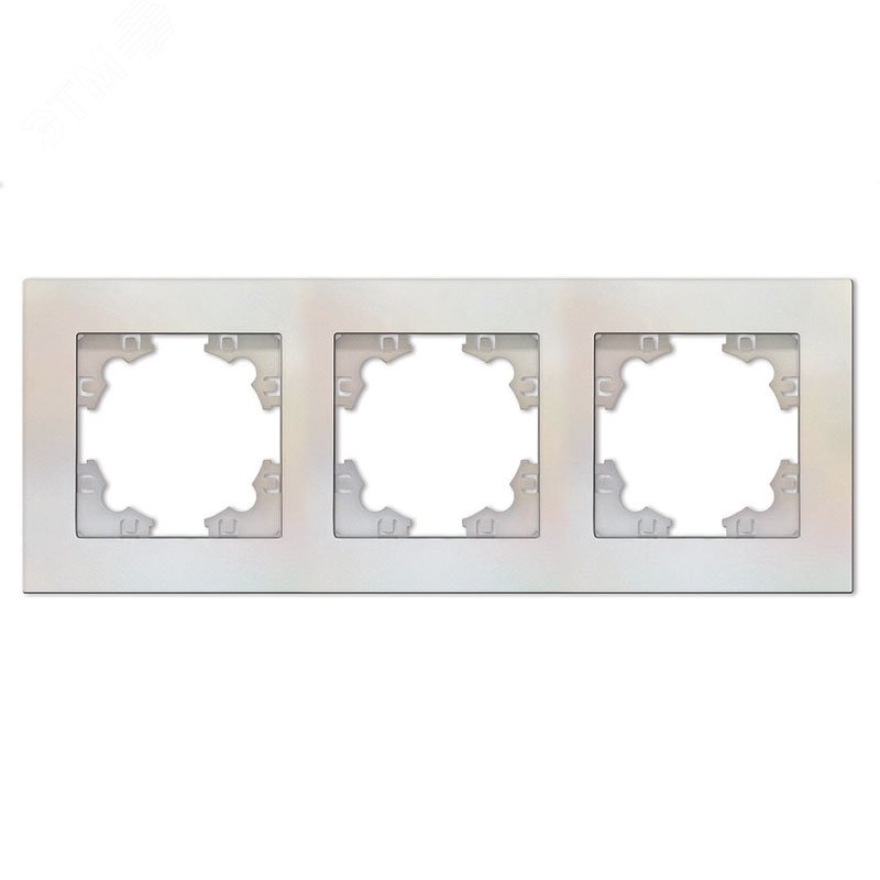 Рамка трехместная горизонтальная серия Афина жемчуг (еврослот) A0045-OBr UNIVersal
