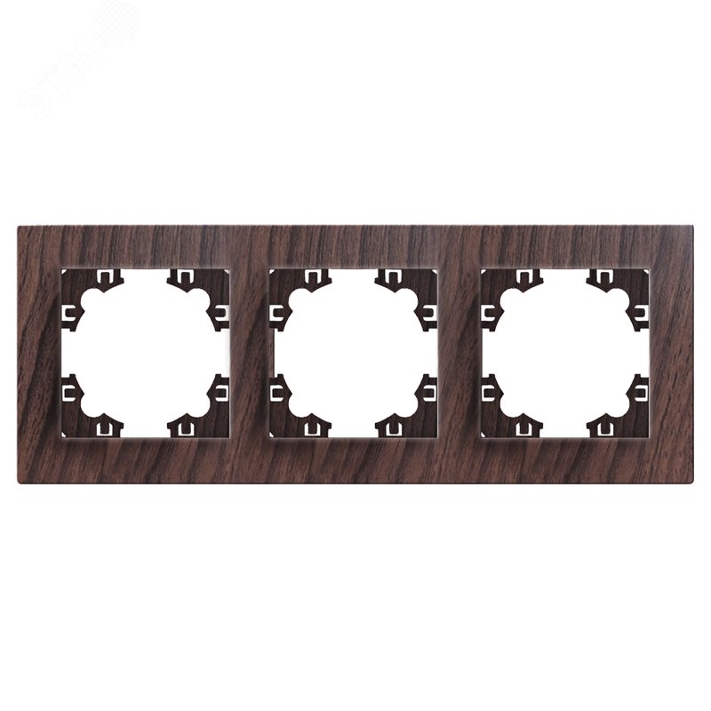 Изображение товара Рамка трехместная горизонтальная Афина венге еврослот UNIVersal A0045-V