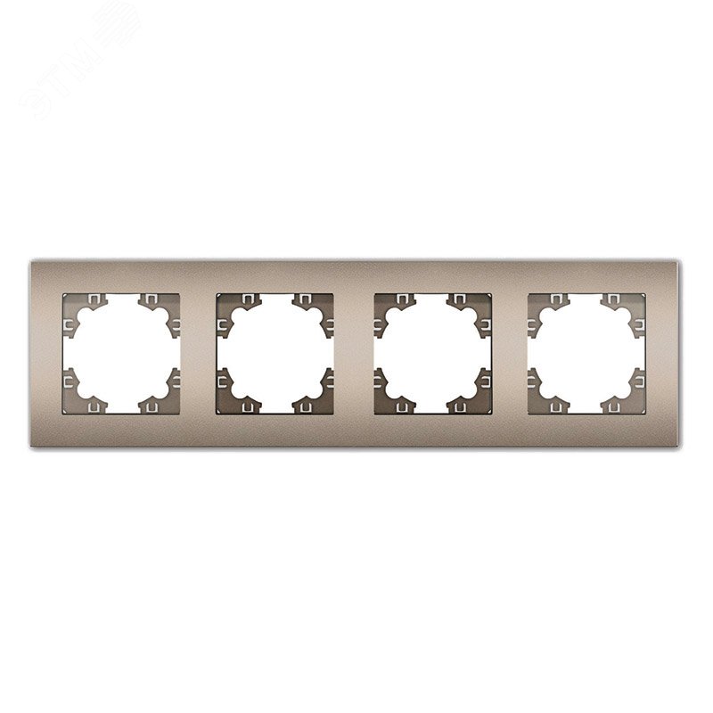 Изображение товара Четырехместная горизонтальная рамка Афина шампань еврослот UNIVersal