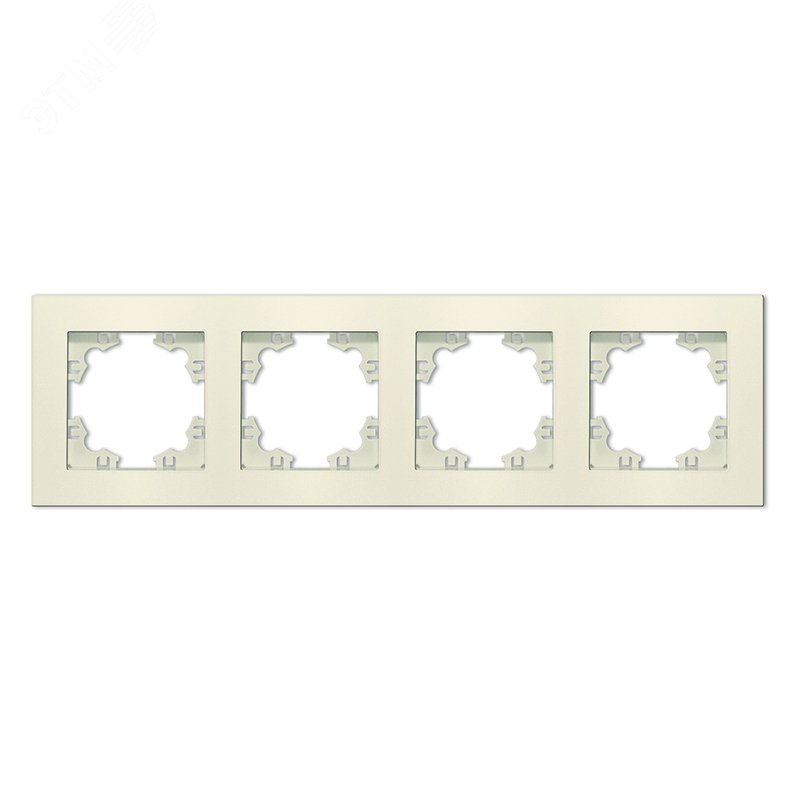 Изображение товара Рамка четырехместная горизонтальная Афина слоновая кость