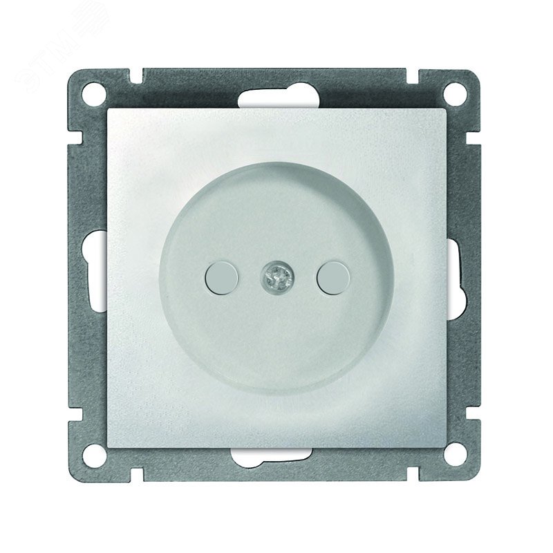 Изображение товара Розетка одноместная серия Афина универсальная с боковым монтажом 220В IP20 серебро