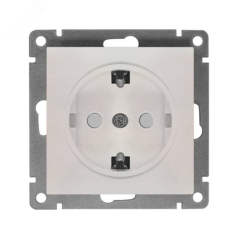 Изображение товара Розетка одноместная UNIVersal серия Афина с/з, с/у, з/ш, 16А, 220В, жемчуг (еврослот), механизм (шт)