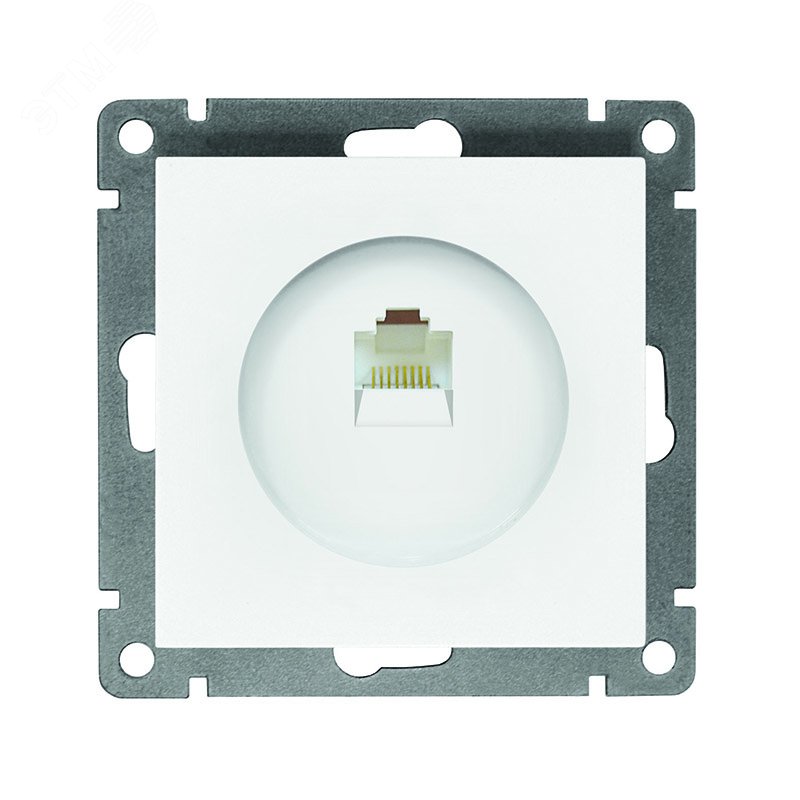 Изображение товара Розетка компьютерная одноместная UNIVersal серия Афина, с/у, 1А, RJ45, белая (еврослот), механизм (шт)