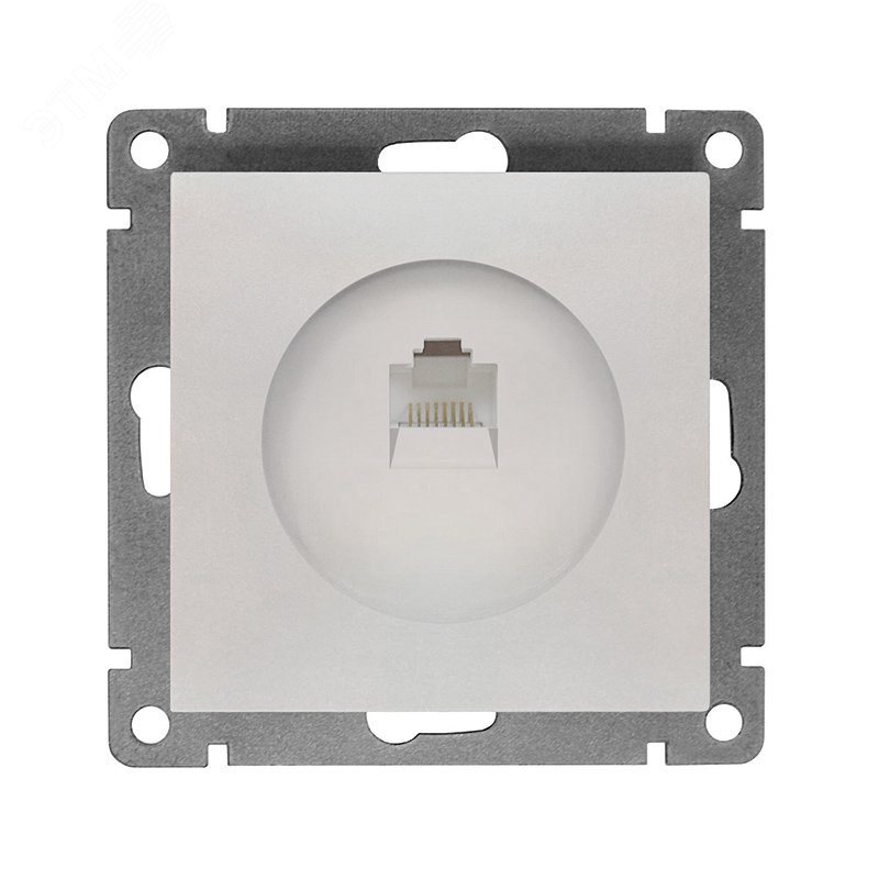 Изображение товара Розетка компьютерная одноместная серия Афина с защитой IP20 и цветом жемчуг