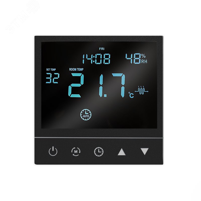 Изображение товара Термостат для теплого пола серия Афина графит 16А еврослот