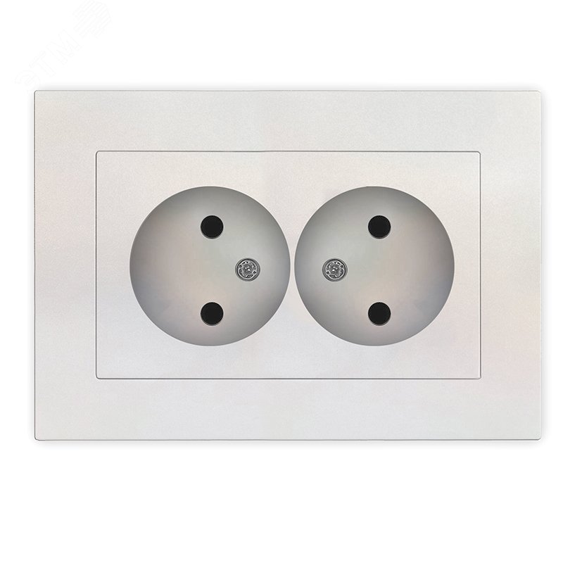 Изображение товара Розетка двухместная UNIVersal серия Афина жемчуг 16А 220В