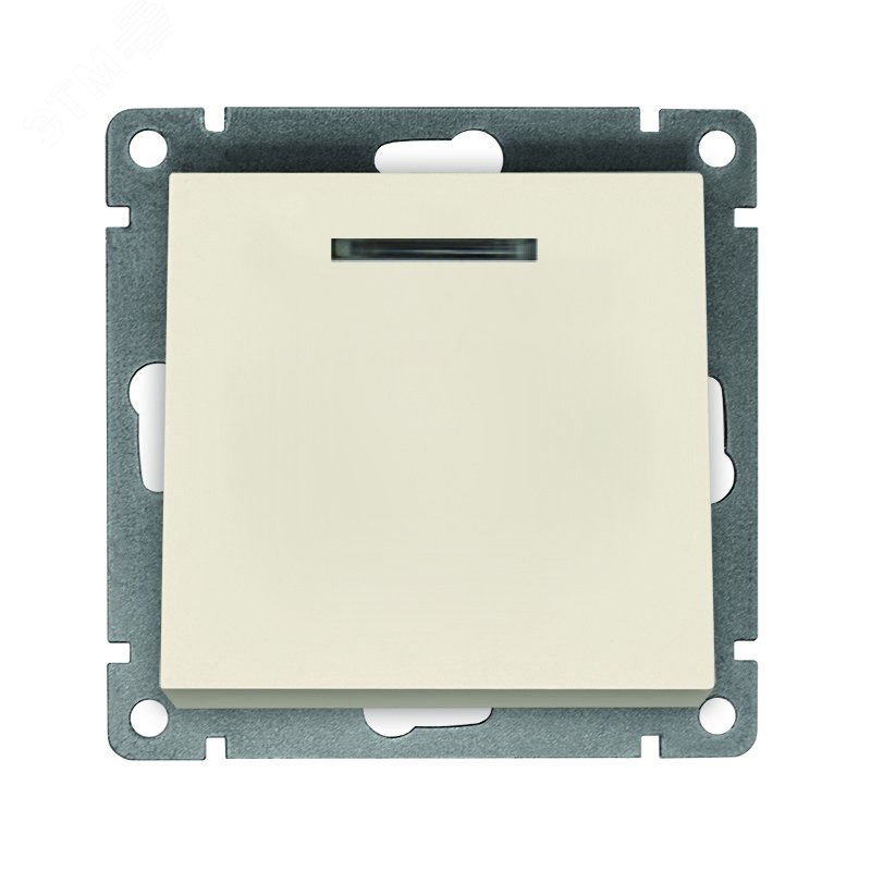 Изображение товара Выключатель одноклавишный с подсветкой серия Афина 220В IP20 слоновая кость