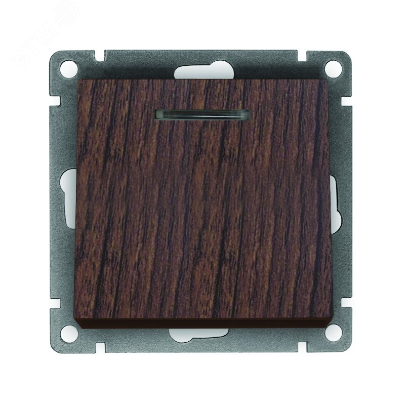 Изображение товара Выключатель одноклавишный с подсветкой серия Афина 220В 10А венге UNIVersal