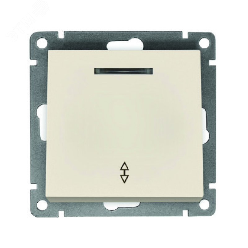 Изображение товара Выключатель проходной одноклавишный с подсветкой серии Афина UNIVersal 220В слоновая кость