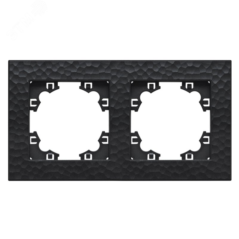 Изображение товара Рамка фактурная 2 поста универсальная UNIVersal Афина графит (еврослот)