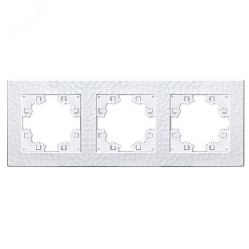 Изображение товара Рамка фактурная 3 поста универсальная Афина белая еврослот