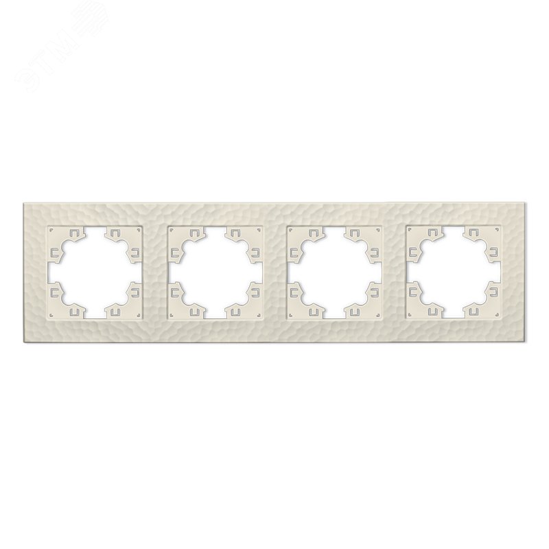 Изображение товара Рамка фактурная 4 поста универсальная Афина слоновая кость