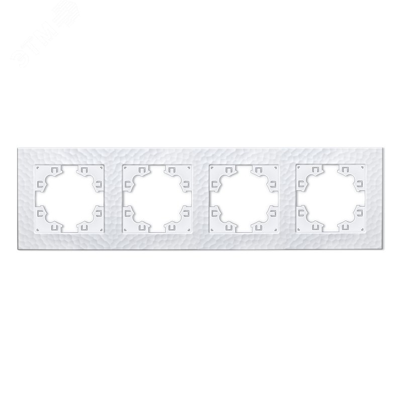 Изображение товара Рамка фактурная 4 поста универсальная UNIVersal Афина белая