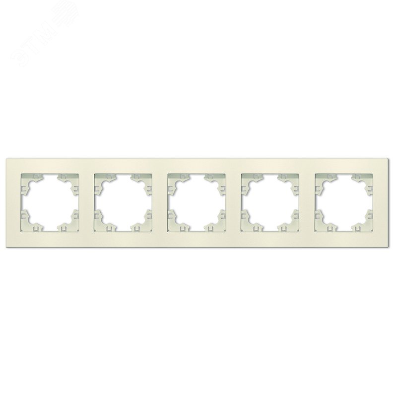 Изображение товара Пятиместная горизонтальная рамка Афина слоновая кость (IVORY) для электропроводки