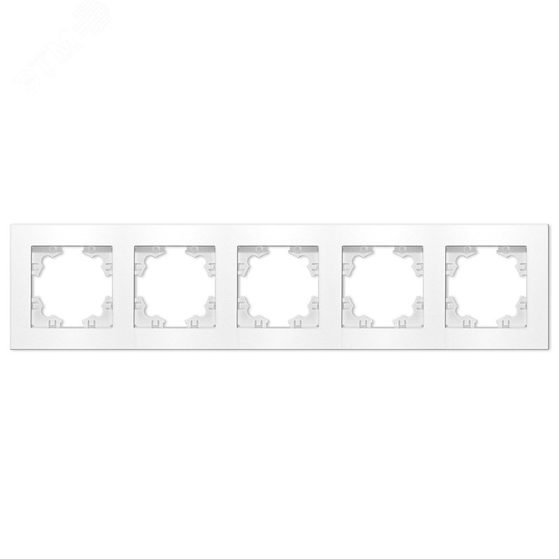 Изображение товара Рамка пятиместная горизонтальная Афина белая (еврослот) (шт)