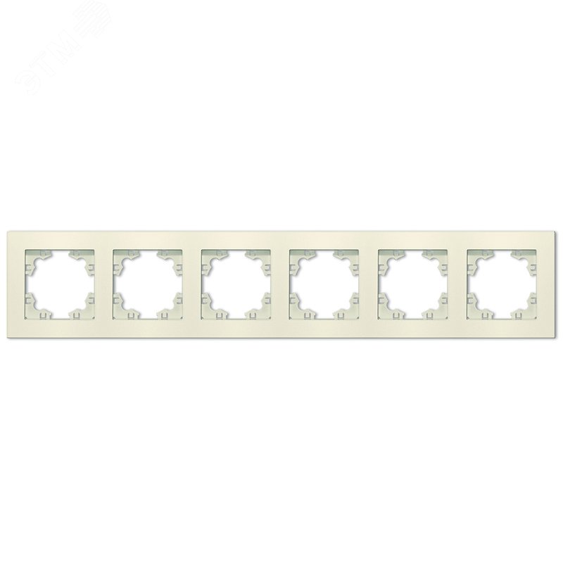 Изображение товара Рамка шестиместная горизонтальная Афина слоновая кость (ivory) (шт)