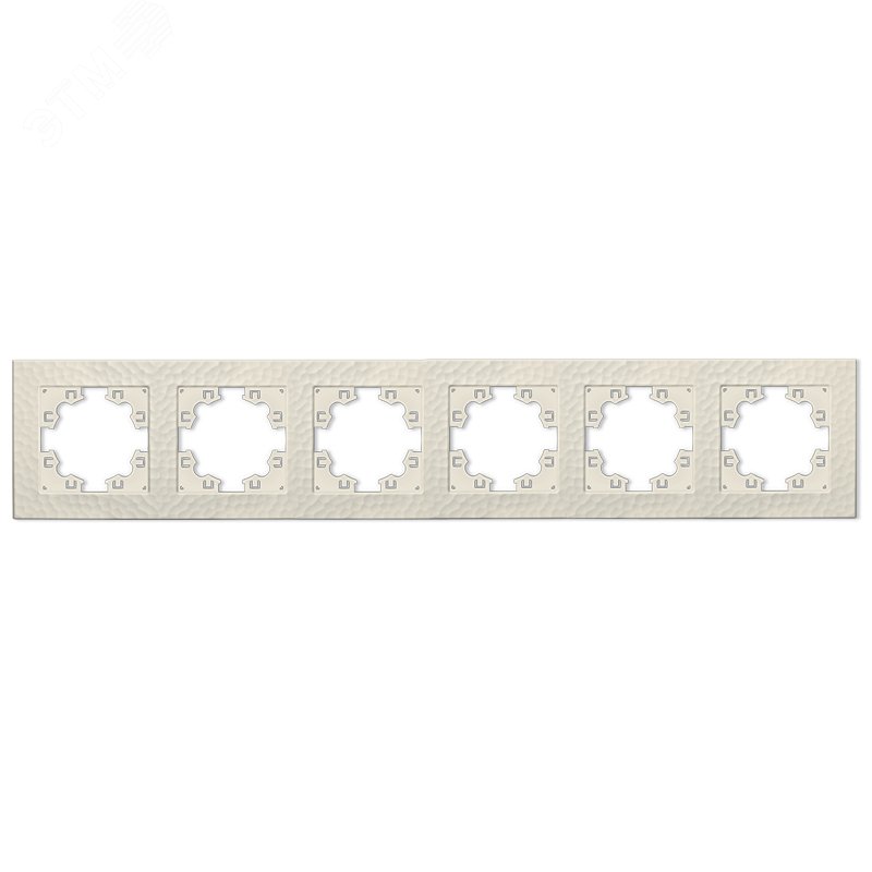 Изображение товара Рамка фактурная 6 постов универсальная UNIVersal Афина слоновая кость (ivory) (еврослот) (шт)