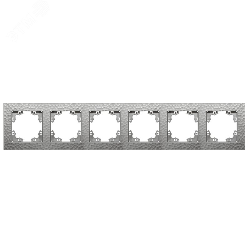 Изображение товара Рамка фактурная 6 постов универсальная UNIVersal Афина серебро
