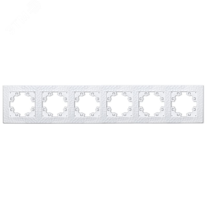 Изображение товара Рамка фактурная 6 постов универсальная UNIVersal Афина белая (еврослот) (шт)