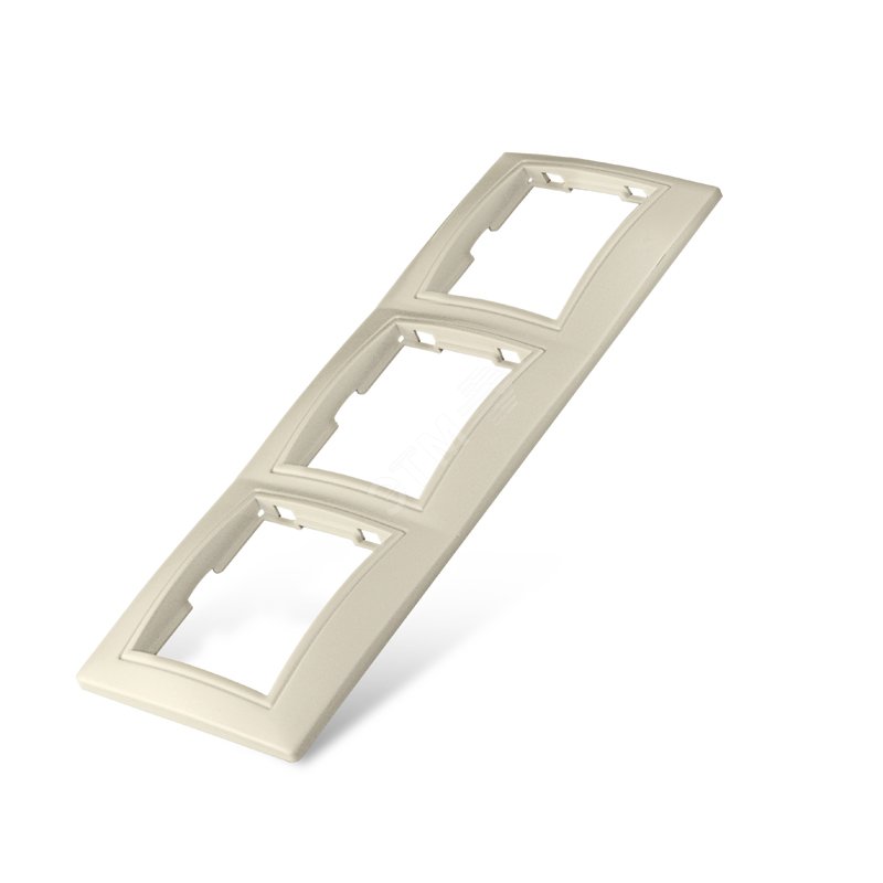 Изображение товара Рамка 3-х местная горизонтальная Севиль слоновая кость AБС пластик монтаж скрытый