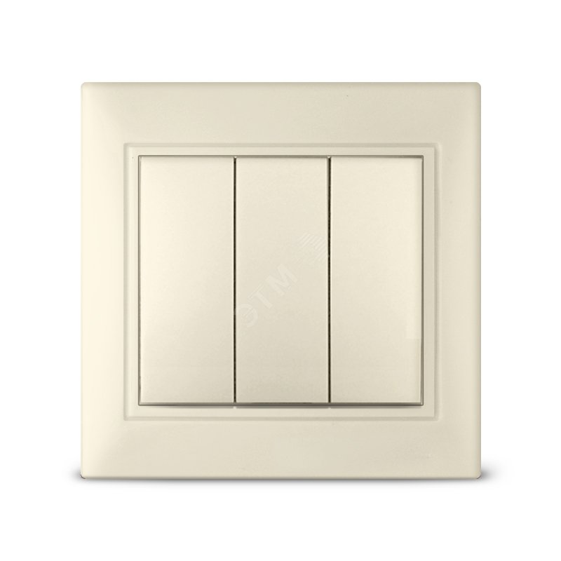 Изображение товара Трехклавишный выключатель серия Севиль слоновая кость 220 В IP20