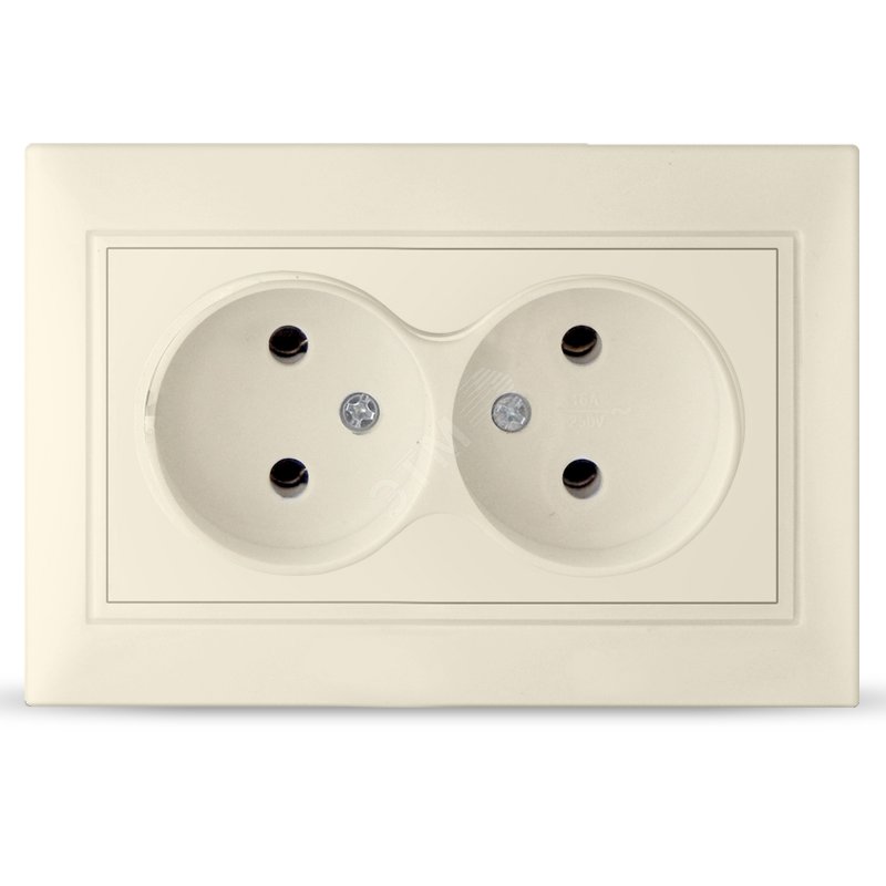 Изображение товара Розетка Севиль 2-ая без заземления слоновая кость