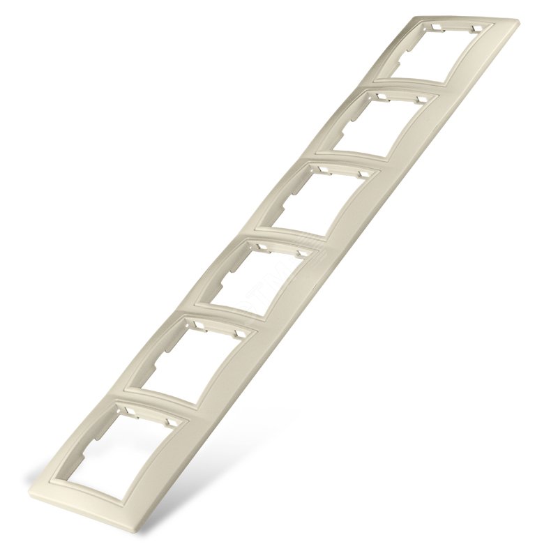 Изображение товара Шестиместная рамка для электросоединений Севиль горизонтальная слоновая кость