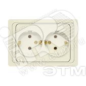 Изображение товара Валери Розетка двойная с заземлением скрытая 16А 220В бежевый