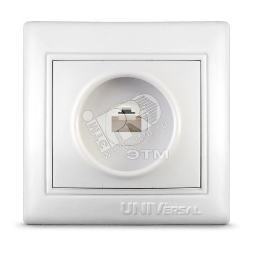 Изображение товара Розетка компьютерная Севиль белая с скрытым монтажом