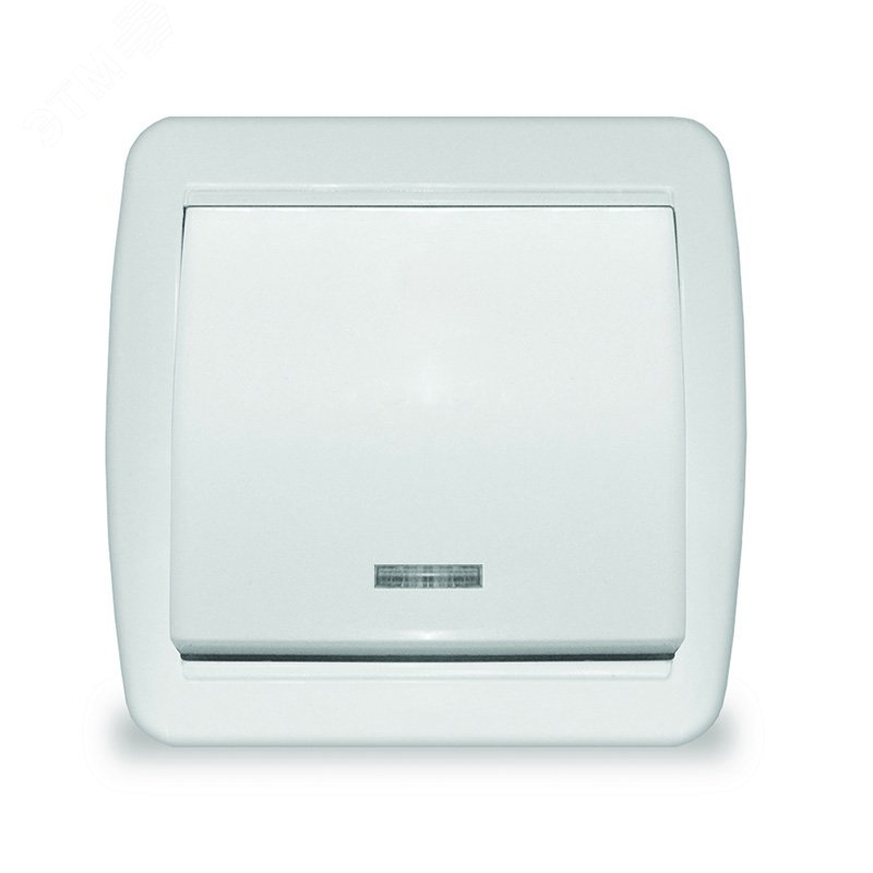 Изображение товара Клио Выключатель одноклавишный с подсветкой IP44 бел. (шт)