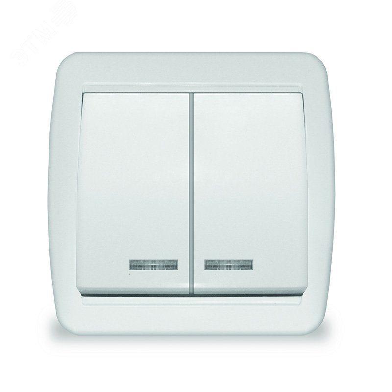 Изображение товара Клио Выключатель одноклавишный с подсветкой IP44 бел. (шт)