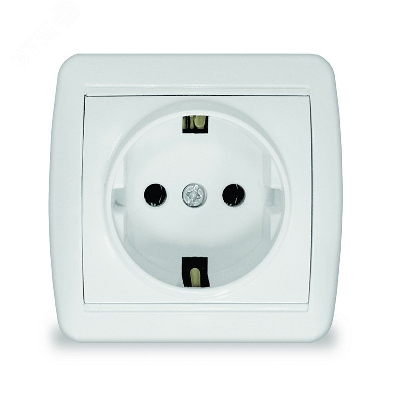 Изображение товара Розетка с заземлением наружная Клио 16А IP44 белая