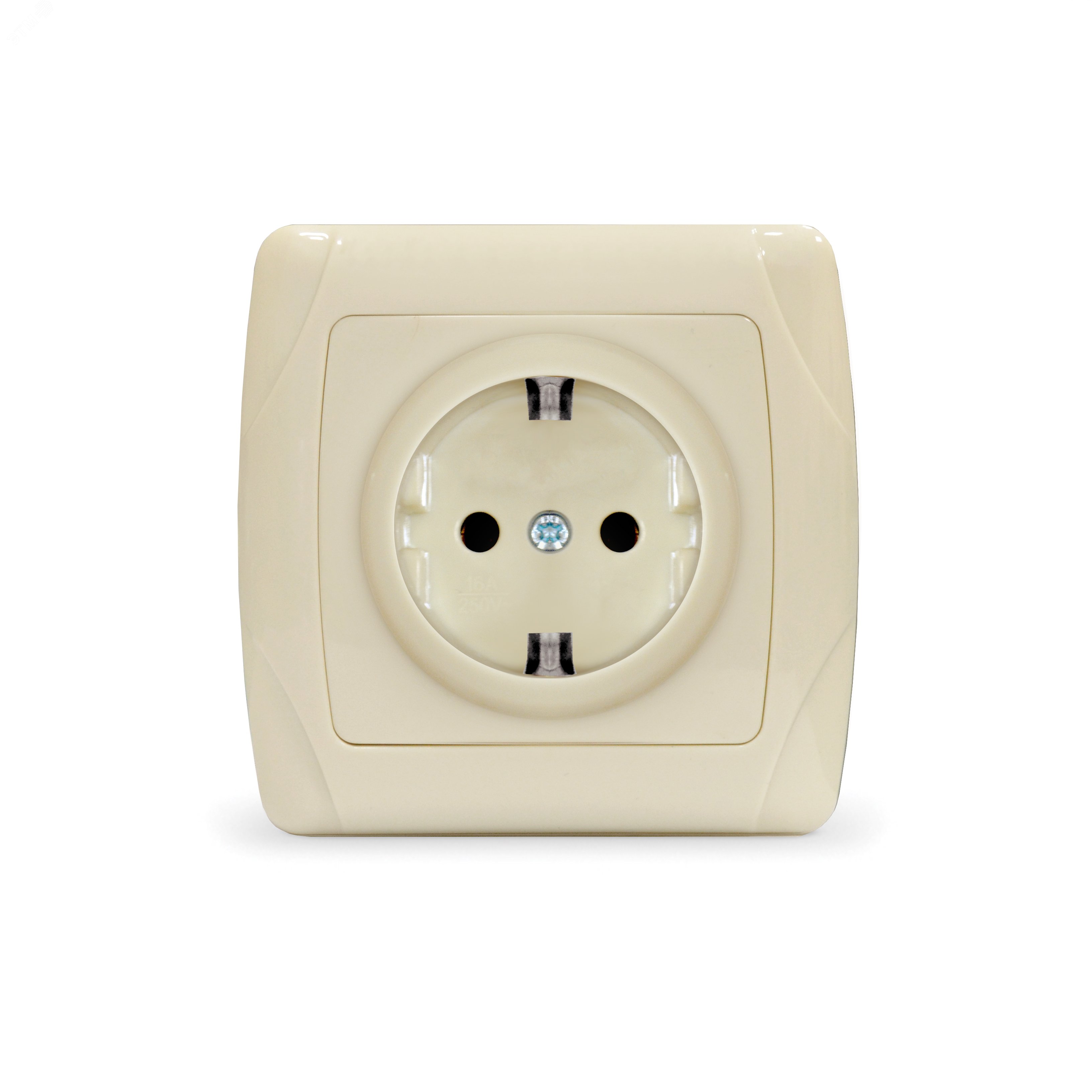 Изображение товара Электроустановочная розетка серия Маргарита 220 В 16 А в бежевом цвете