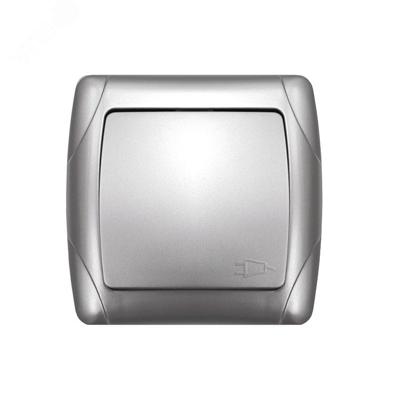 Изображение товара Розетка Маргарита с крышкой и еврослотом, скрытая установка, 16А, 220В, серебро