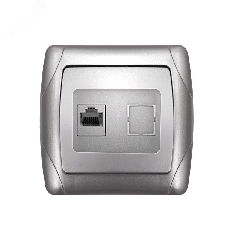 Изображение товара Маргарита розетка компьютерная RJ45, серебро (еврослот) (шт)