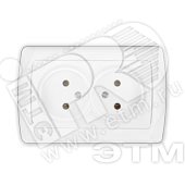 Изображение товара Розетка двойная скрытая Маргарита 16А белая - современное электроустановочное изделие