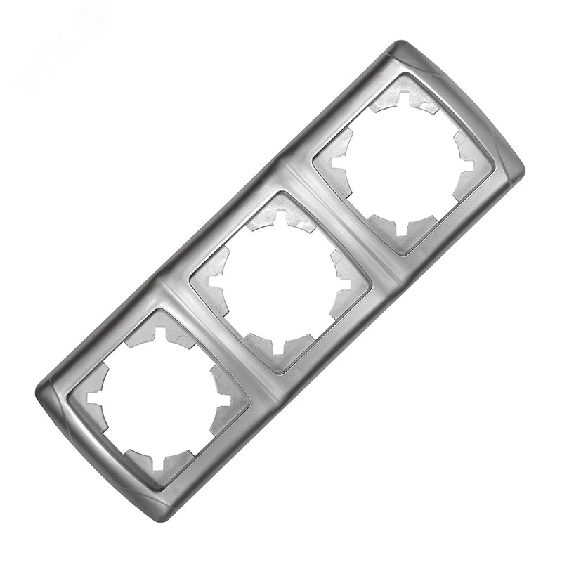 Изображение товара Рамка трехместная горизонтальная серебро серия Маргарита UNIVersal