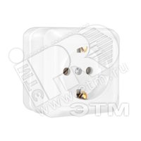 Изображение товара Олимп Розетка наружная с заземлением белая Моноблок IP20 220 В