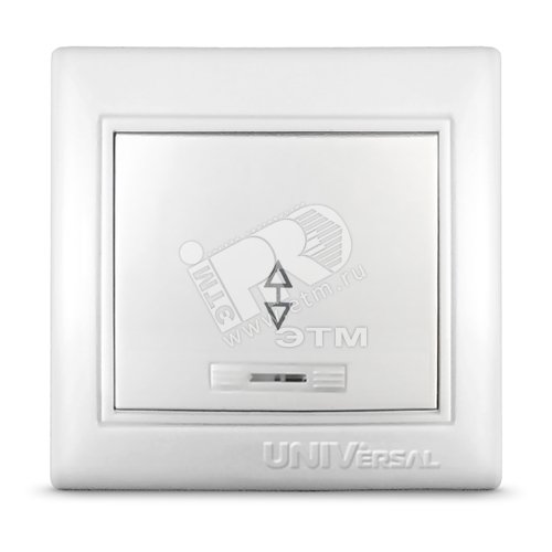 Изображение товара Выключатель Севиль одноклавишный проходной с подсветкой белый